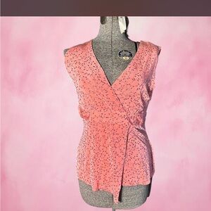 Ronni Nicole Coral Sleeveless Wrap Blouse